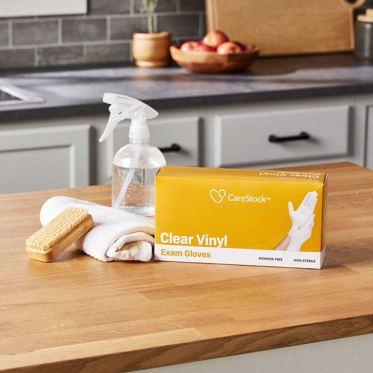 Exam Glove CareStock™ Large NonSterile Vinyl Standard Cuff Length Smooth Clear Not Rated - BeHope