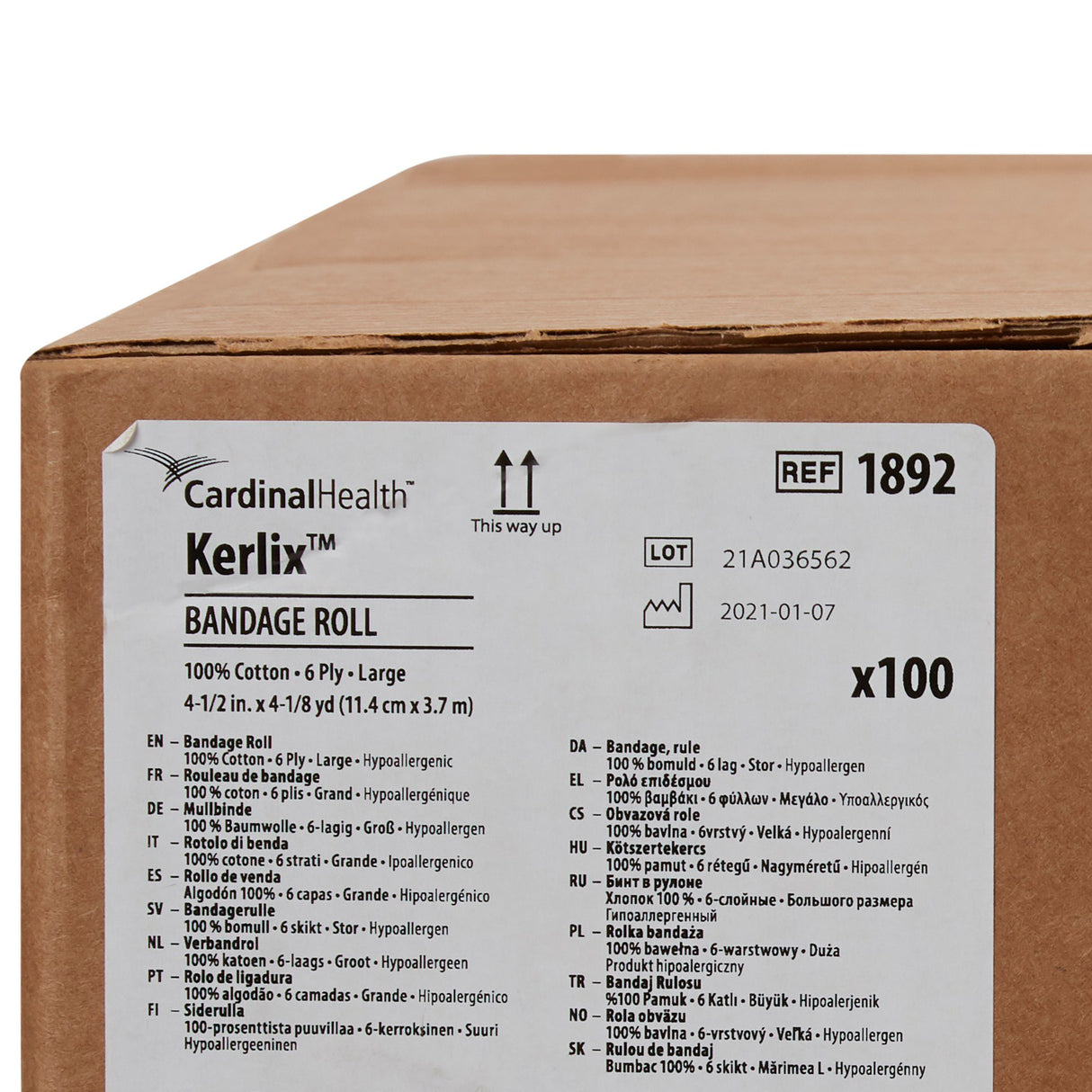 Fluff Bandage Roll Kerlix™ 4-1/2 Inch X 4-1/10 Yard 6-Ply NonSterile 100 per Pack - BeHope