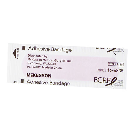 Adhesive Strip McKesson Plastic Pink 3/4 X 3 Inch Sterile - BeHope