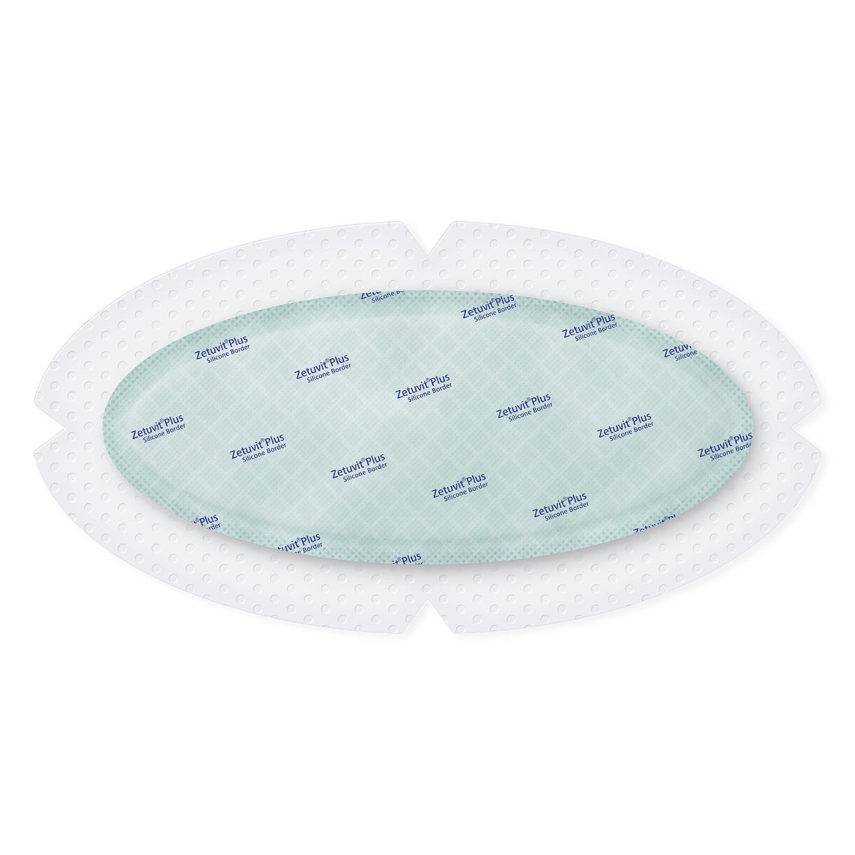 Super Absorbent Dressing Zetuvit® Plus Silicone Border Silicone Adhesive 4.7 X 9 Inch Oval - BeHope