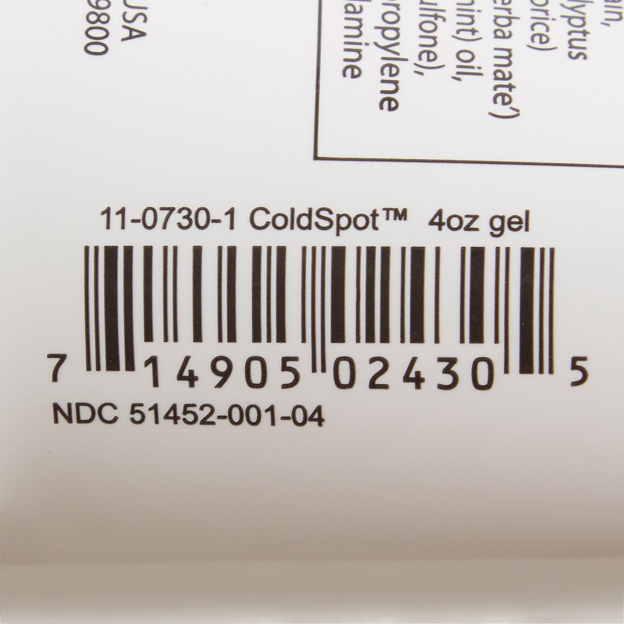 Topical Pain Relief Point Relief® ColdSpot™ 0.06% - 12% Strength Menthol / Methyl Salicylate Topical Gel 4 oz. - BeHope