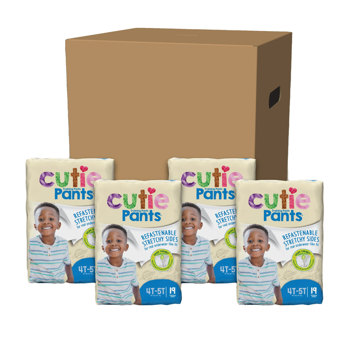 Male Toddler Training Pants Cutie Pants® Size 4T to 5T Disposable Heavy Absorbency - BeHope