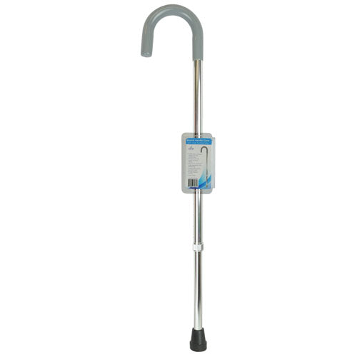 Cane Round Handle Blue Jay Silver With Vinyl Comfort Grip - BeHope