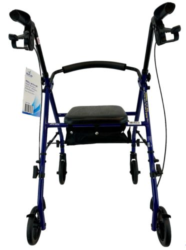 Roll With Me Steel Rollator W/6 Wheels K/d Blue Case/2 - BeHope