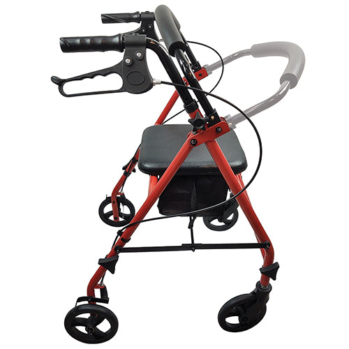Roll With Me Steel Rollator W/6 Wheels K/d Red Case/2 - BeHope