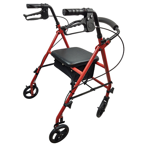 Roll With Me Steel Rollator W/6 Wheels K/d Red Case/2 - BeHope