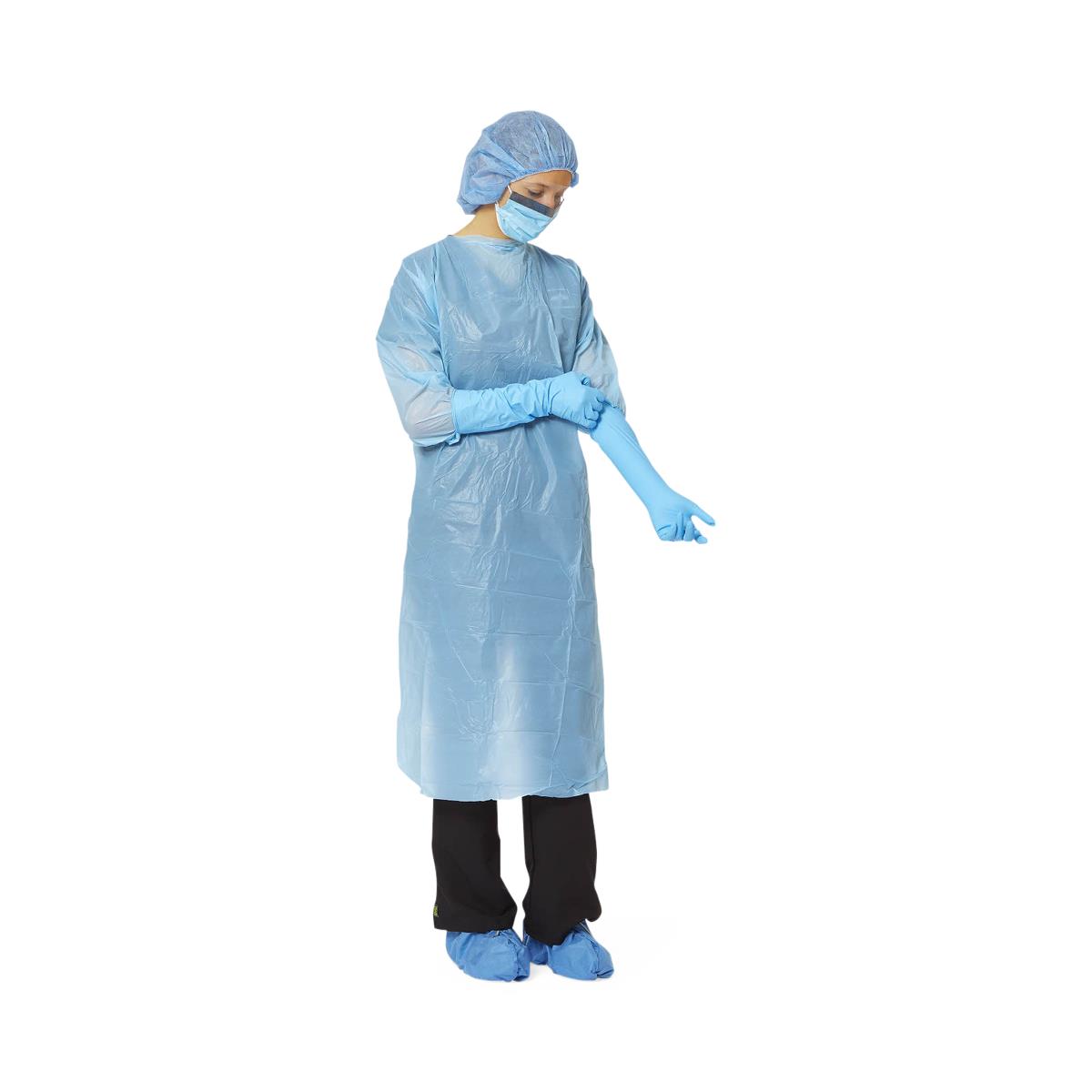 Medline Disposable PE Film Gowns with Open Back - BeHope