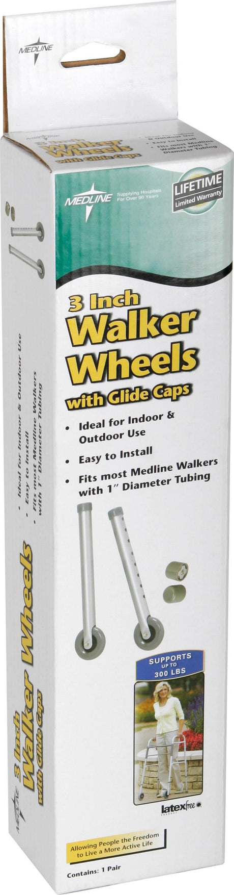 Medline Replacement Walker Casters, 3" - BeHope