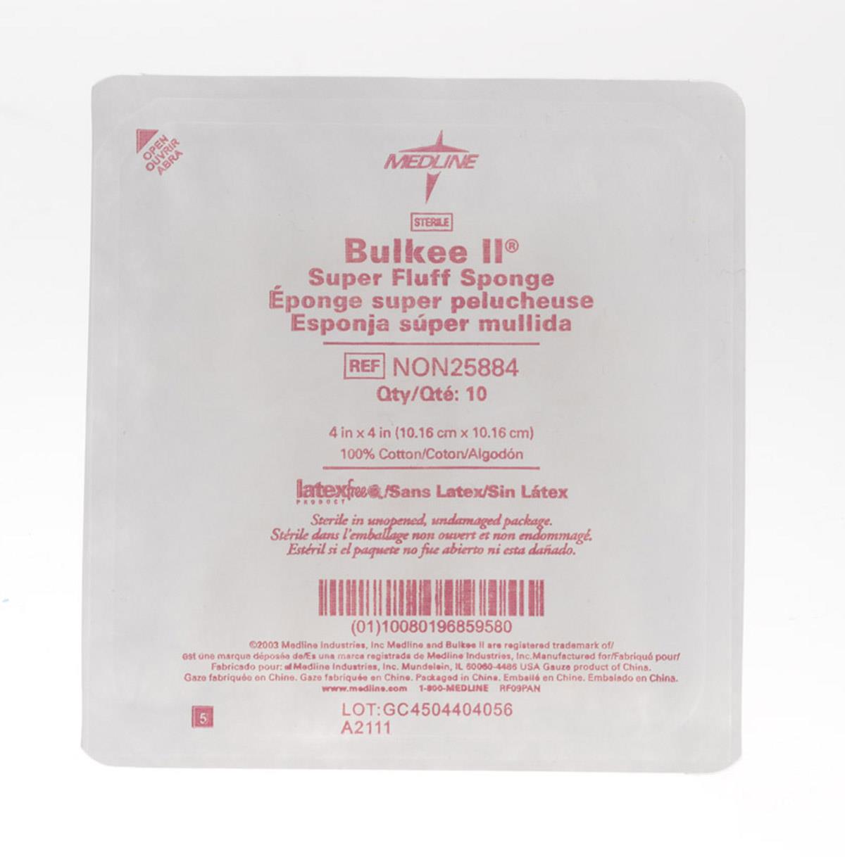 Bulkee II Sterile Extra Absorbent Super Fluff Sponge