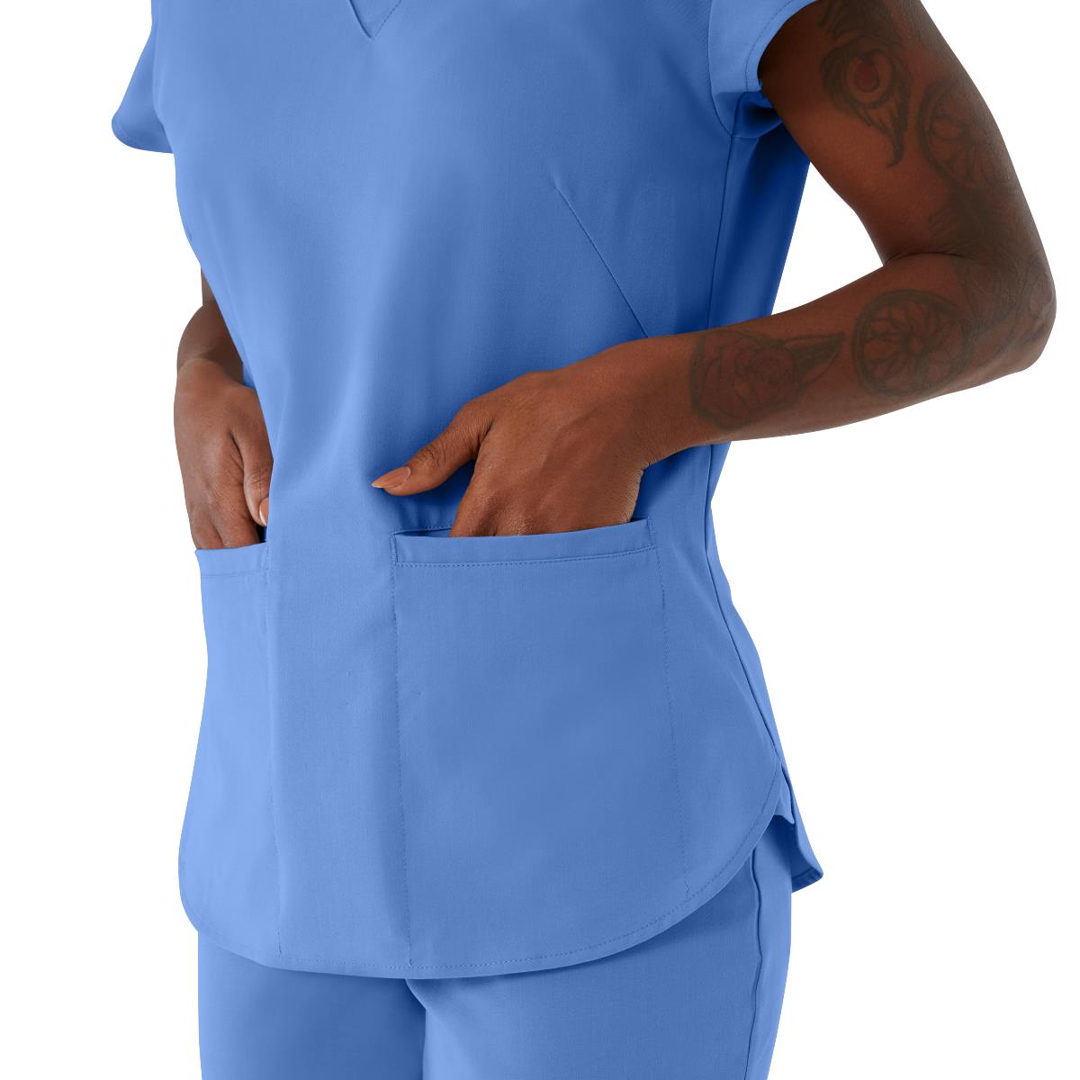 Monroe AVE Women's V-Neck Tunic Style Scrub Tops (Style 4805)