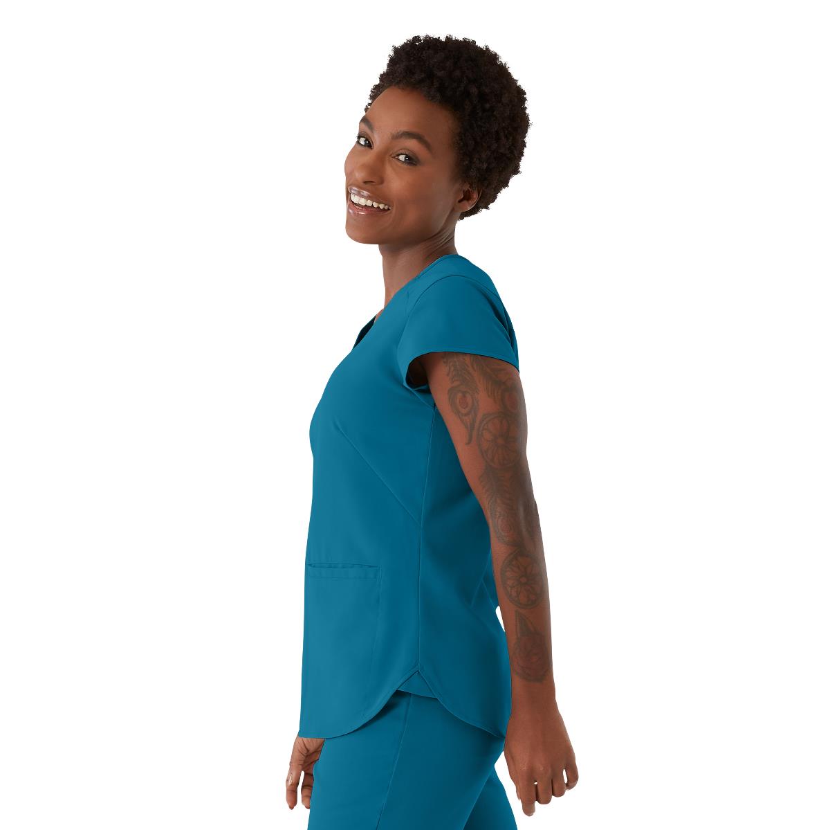 Monroe AVE Women's V-Neck Tunic Style Scrub Tops (Style 4805)