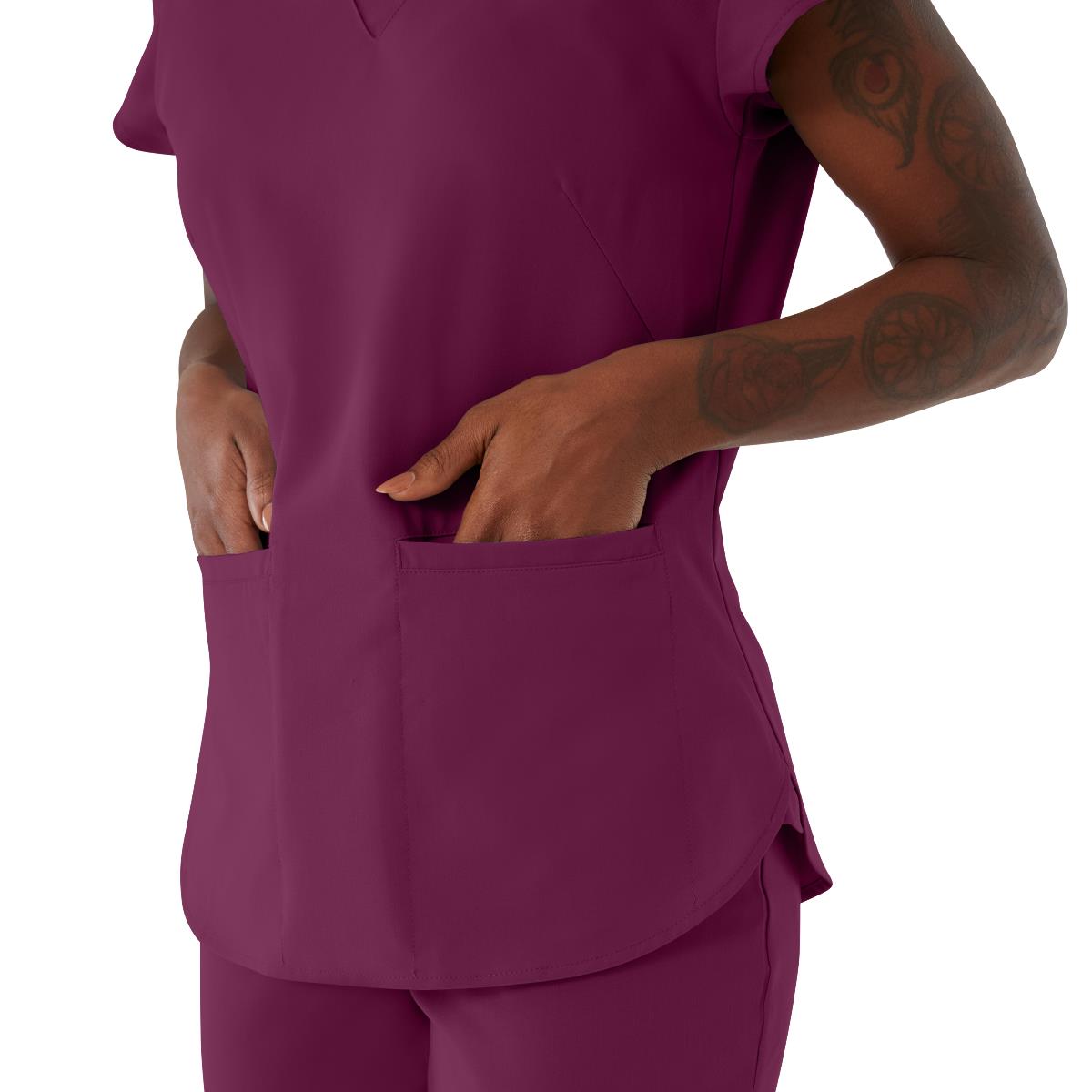 Monroe AVE Women's V-Neck Tunic Style Scrub Tops (Style 4805)