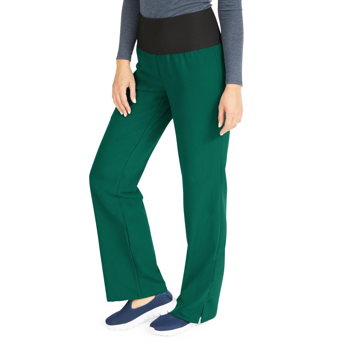 Ocean AVE Women's Wide Waistband Stretch Scrub Pants - Petite Length (Style 5560)
