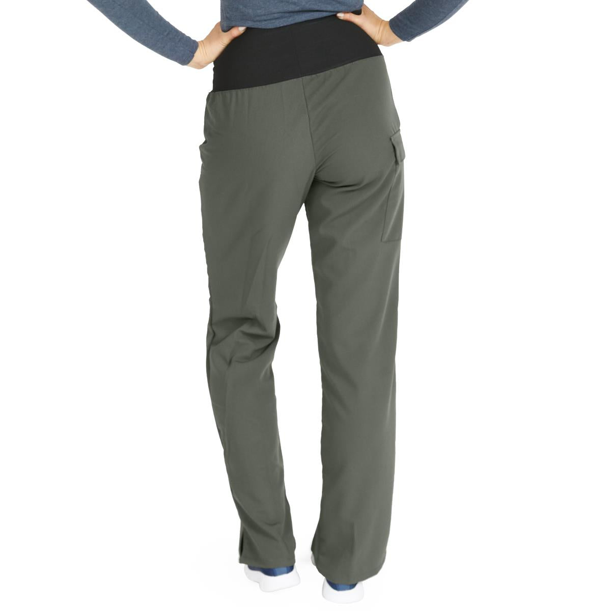 Ocean AVE Women's Wide Waistband Stretch Scrub Pants - Petite Length (Style 5560)