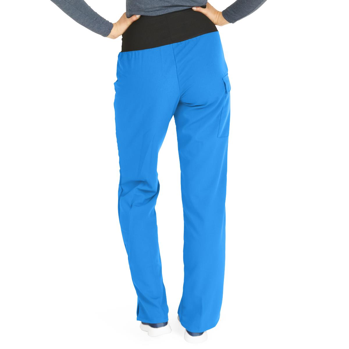 Ocean AVE Women's Wide Waistband Stretch Scrub Pants - Petite Length (Style 5560)