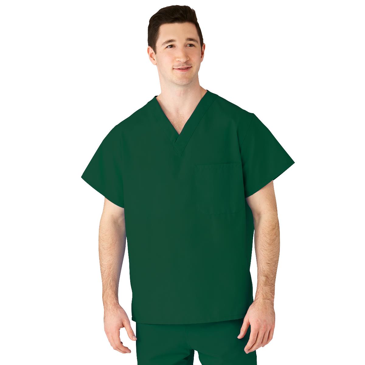 AngelStat Unisex Reversible Scrub Tops with Angelica CC - Hunter (Style 610)