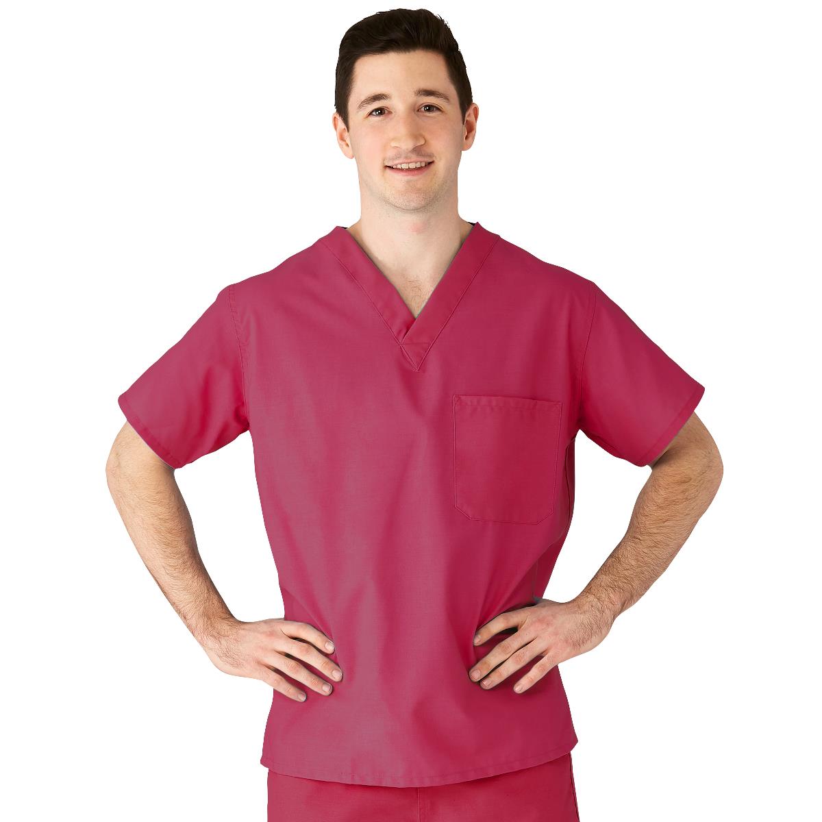 AngelStat Unisex Reversible Scrub Tops with Medline Color Coding (Style 610)