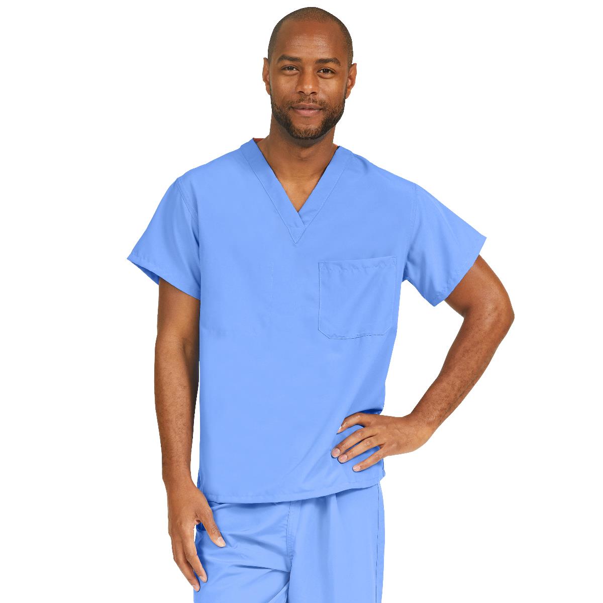 PerforMAX Unisex Reversible V-Neck Scrub Tops with 2 Pockets - BeHope