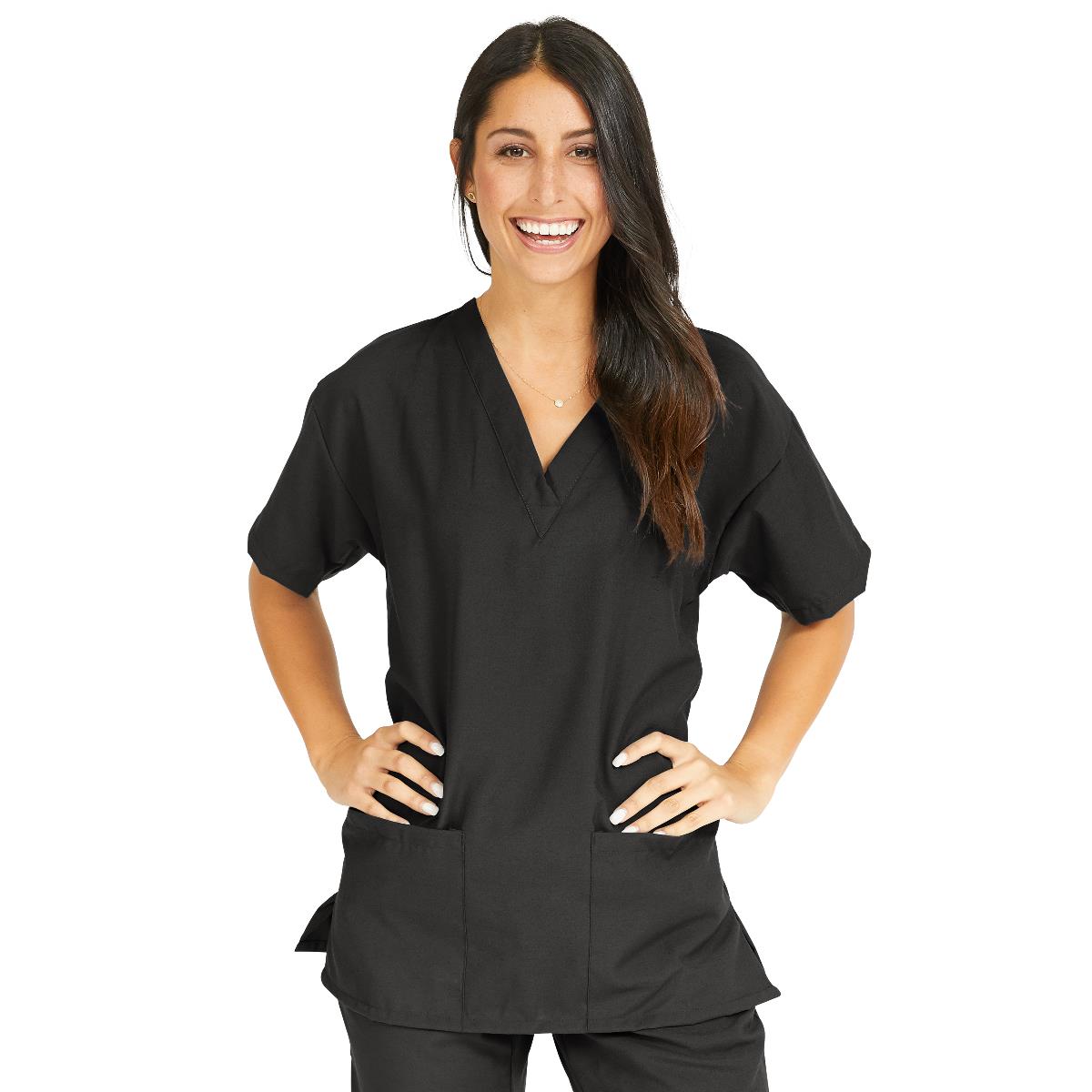 PerforMAX Women's V-Neck Tunic Scrub Top with 2 Pockets - BeHope