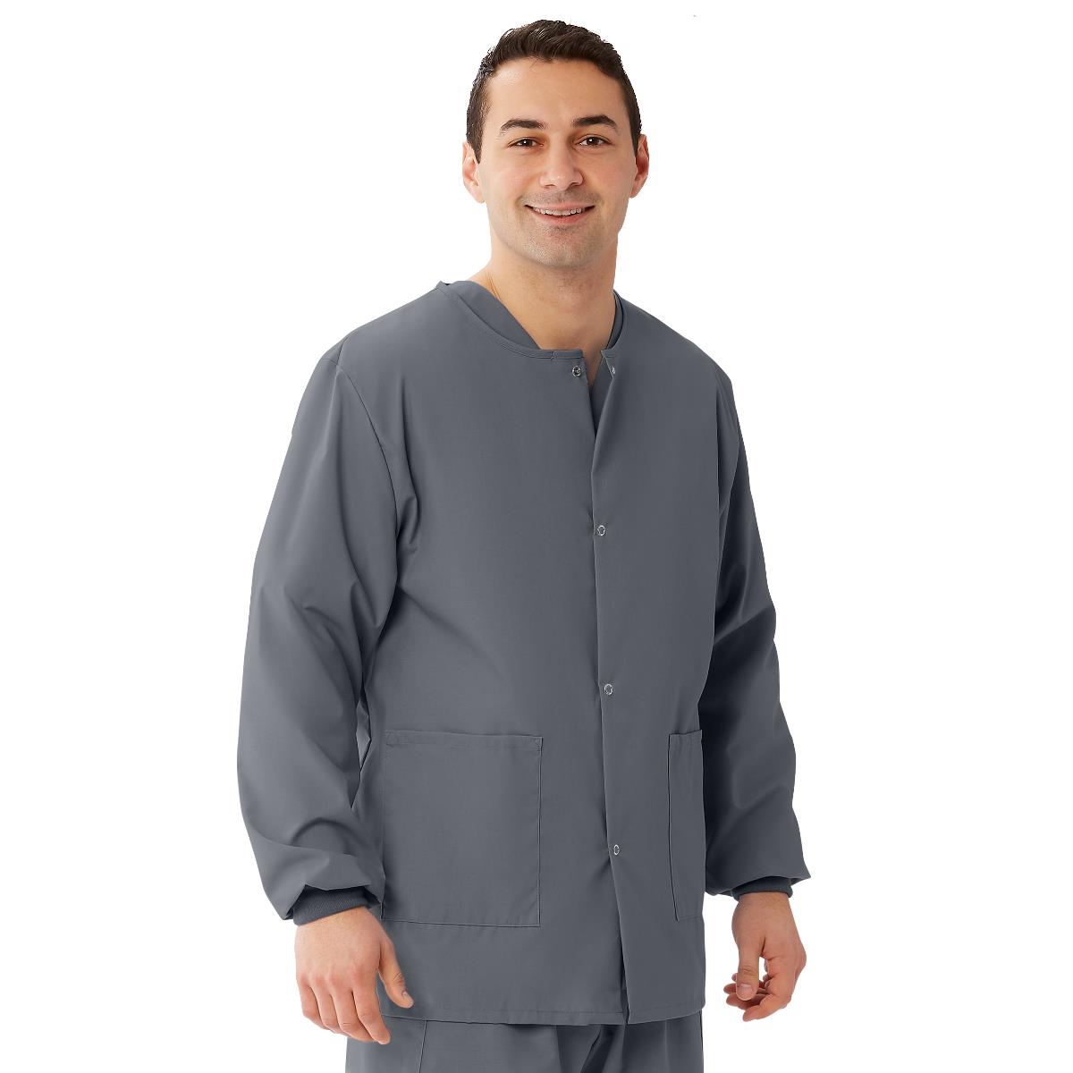 AngelStat Style 849 Unisex Scrub Jackets - Charcoal