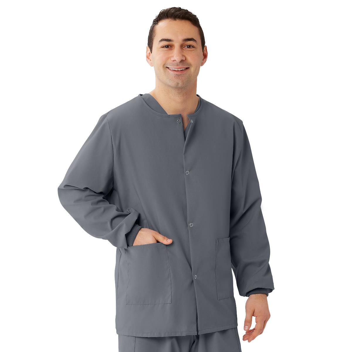 AngelStat Style 849 Unisex Scrub Jackets - Charcoal