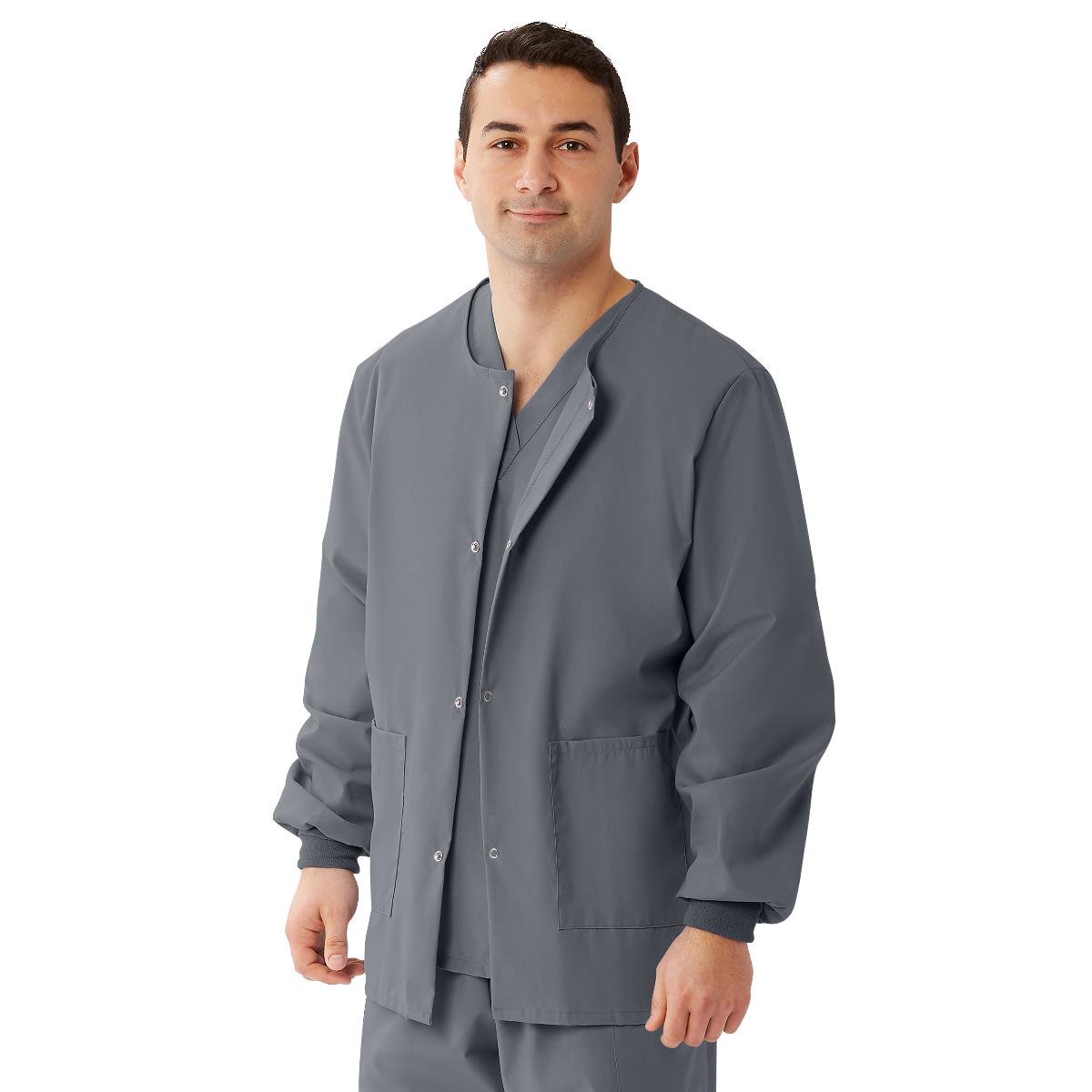 AngelStat Style 849 Unisex Scrub Jackets - Charcoal
