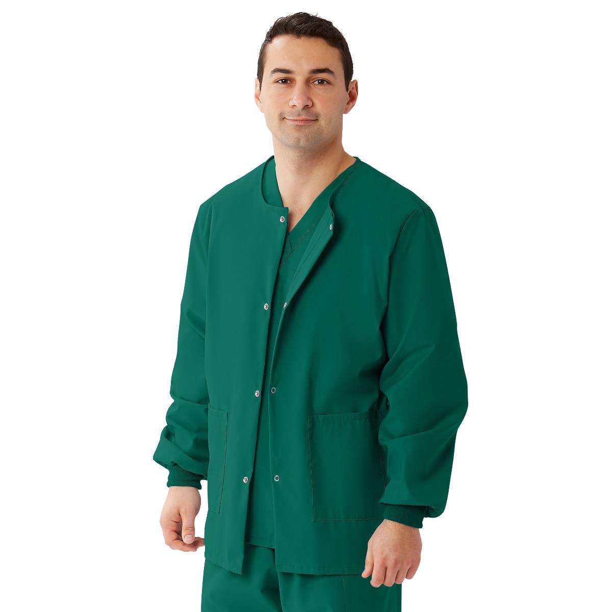 AngelStat Style 849 Unisex Scrub Jackets - Hunter Green