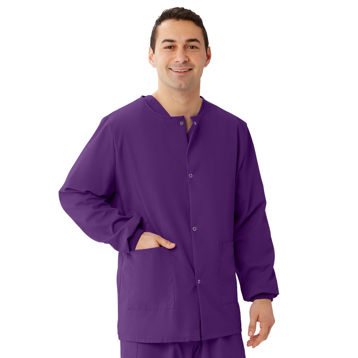 AngelStat Style 849 Unisex Scrub Jackets - Purple