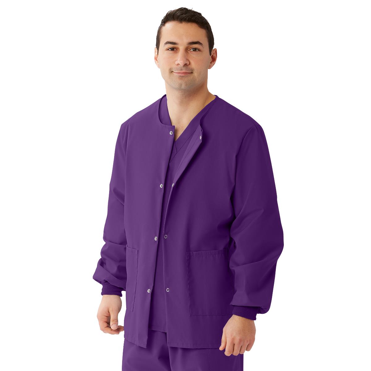 AngelStat Style 849 Unisex Scrub Jackets - Purple