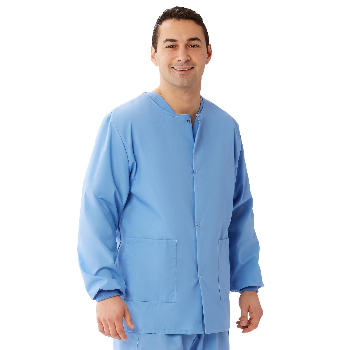 AngelStat Style 849 Unisex Scrub Jackets - Ceil Blue
