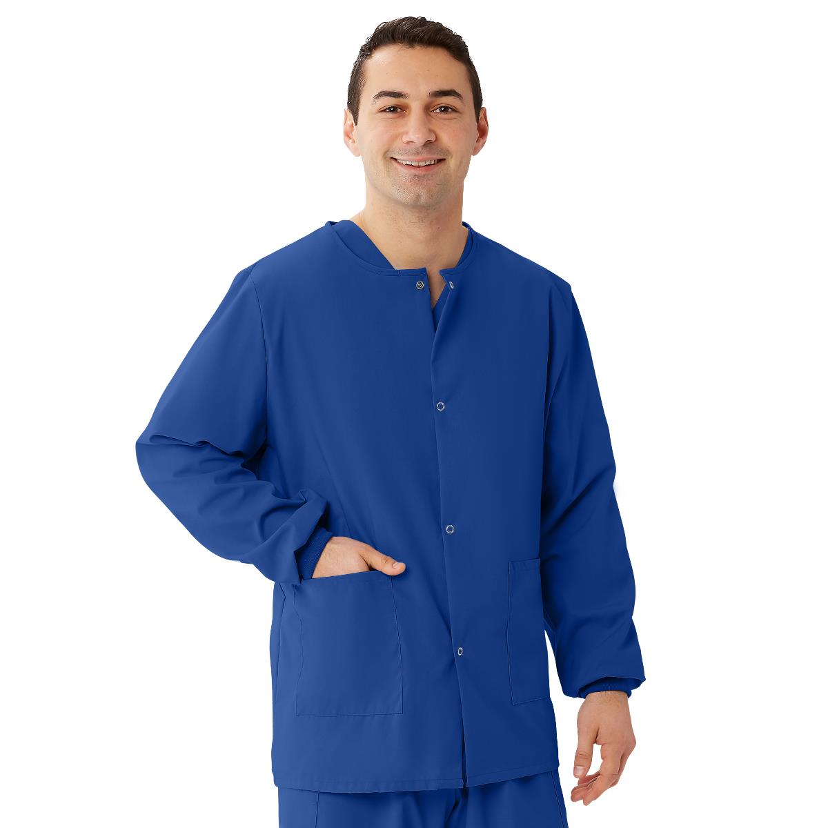 AngelStat Style 849 Unisex Scrub Jackets -Sapphire