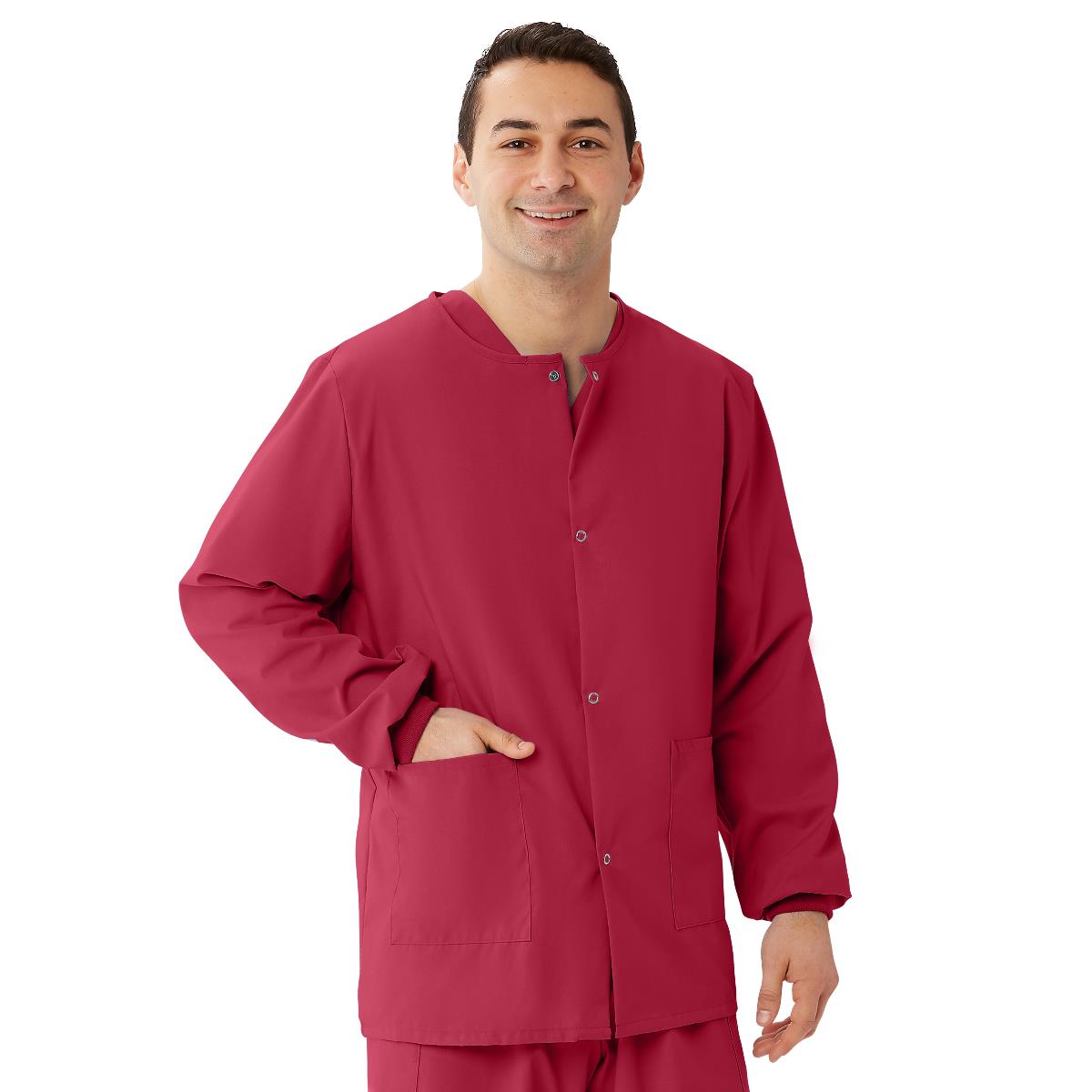 AngelStat Style 849 Unisex Snap-Front Warm-Up Scrub Jackets