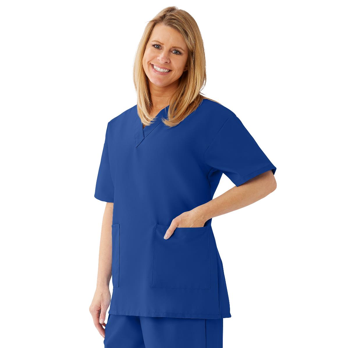 AngelStat Women's V-Neck Tunic Scrub Tops with 2 Pockets - BeHope