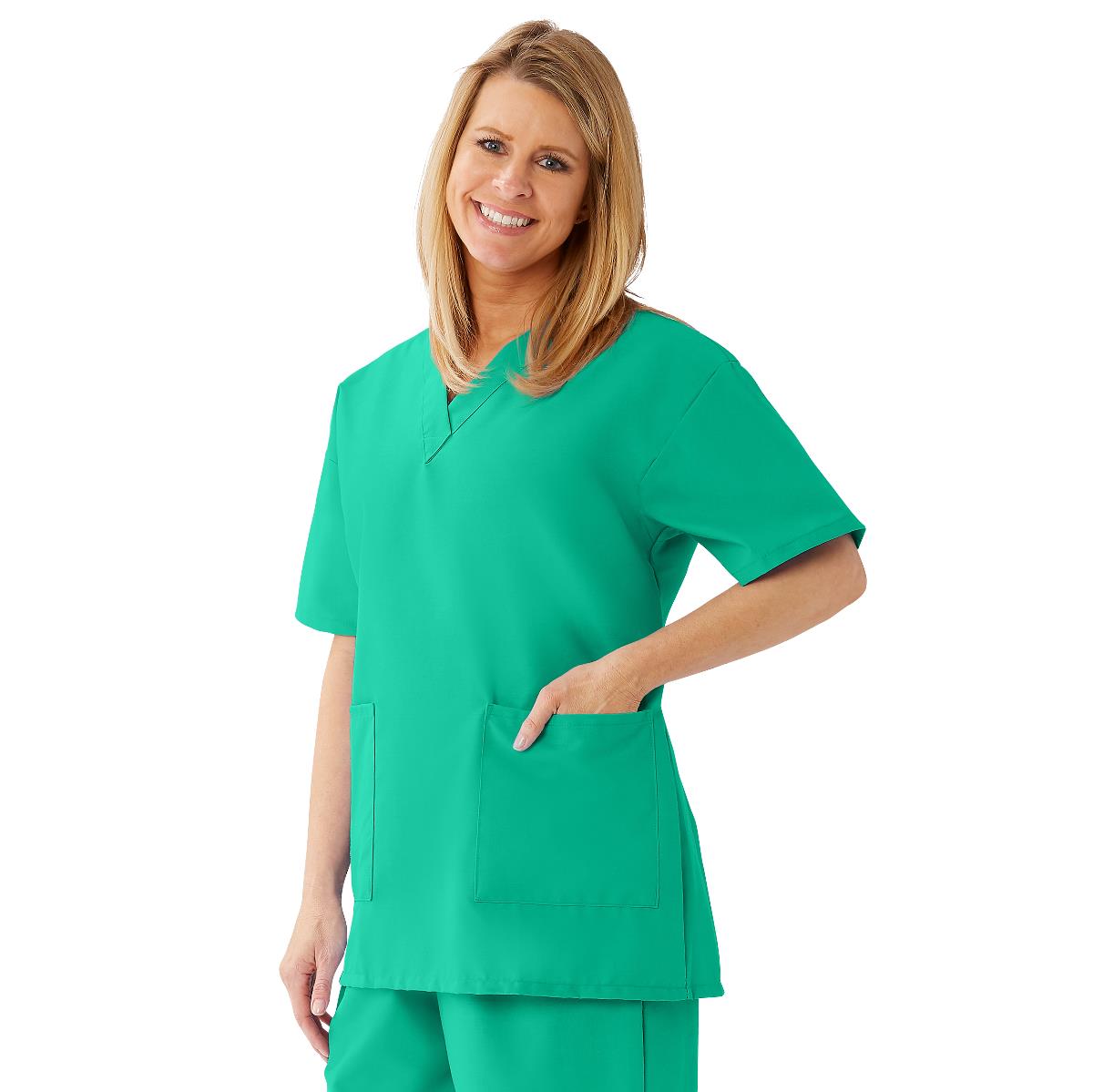AngelStat Women's V-Neck Tunic Scrub Tops with 2 Pockets - BeHope