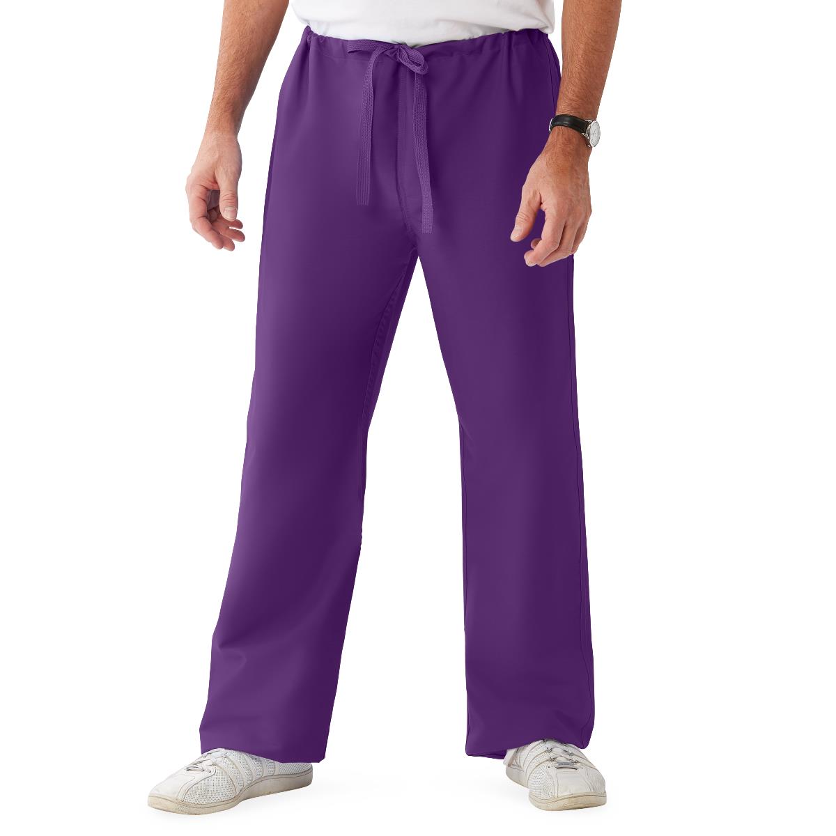 ComfortEase Unisex Reversible Scrub Pants - Purple (Style 900)