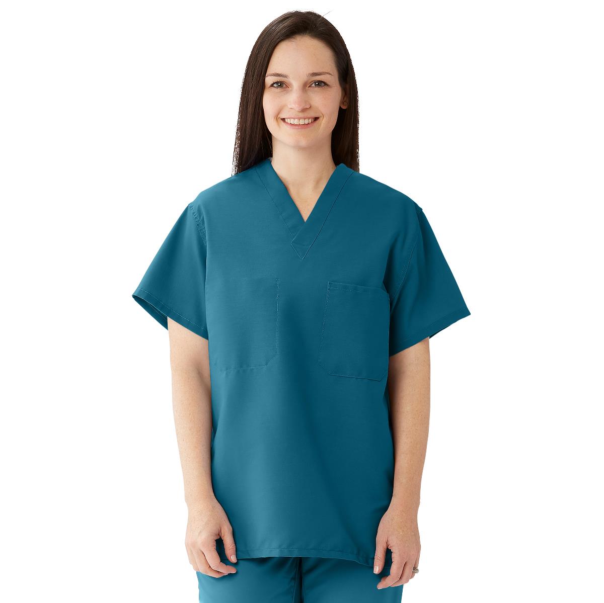 ComfortEase Unisex Reversible 1-Pocket Scrub Tops (Style 910)