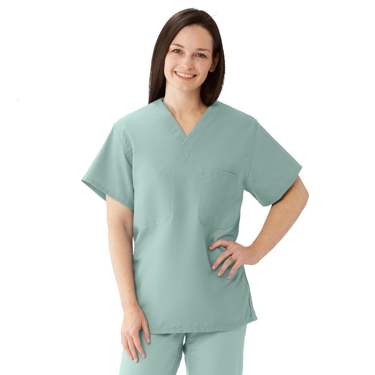 ComfortEase Unisex Reversible 1-Pocket Scrub Tops (Style 910)