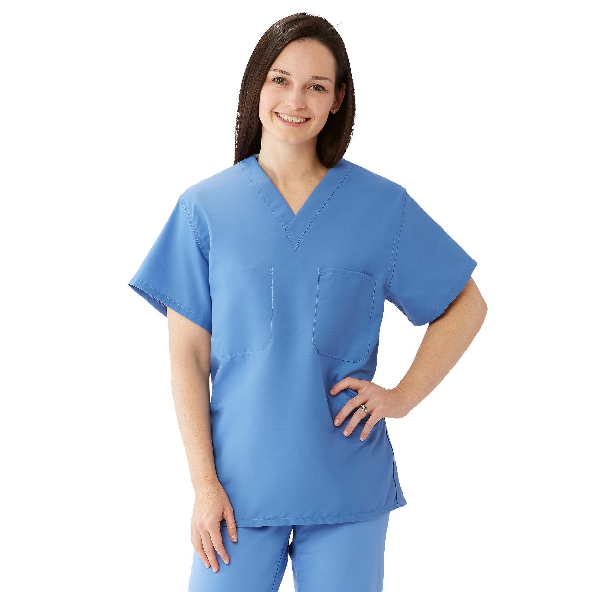 ComfortEase Unisex Reversible 1-Pocket Scrub Tops (Style 910)