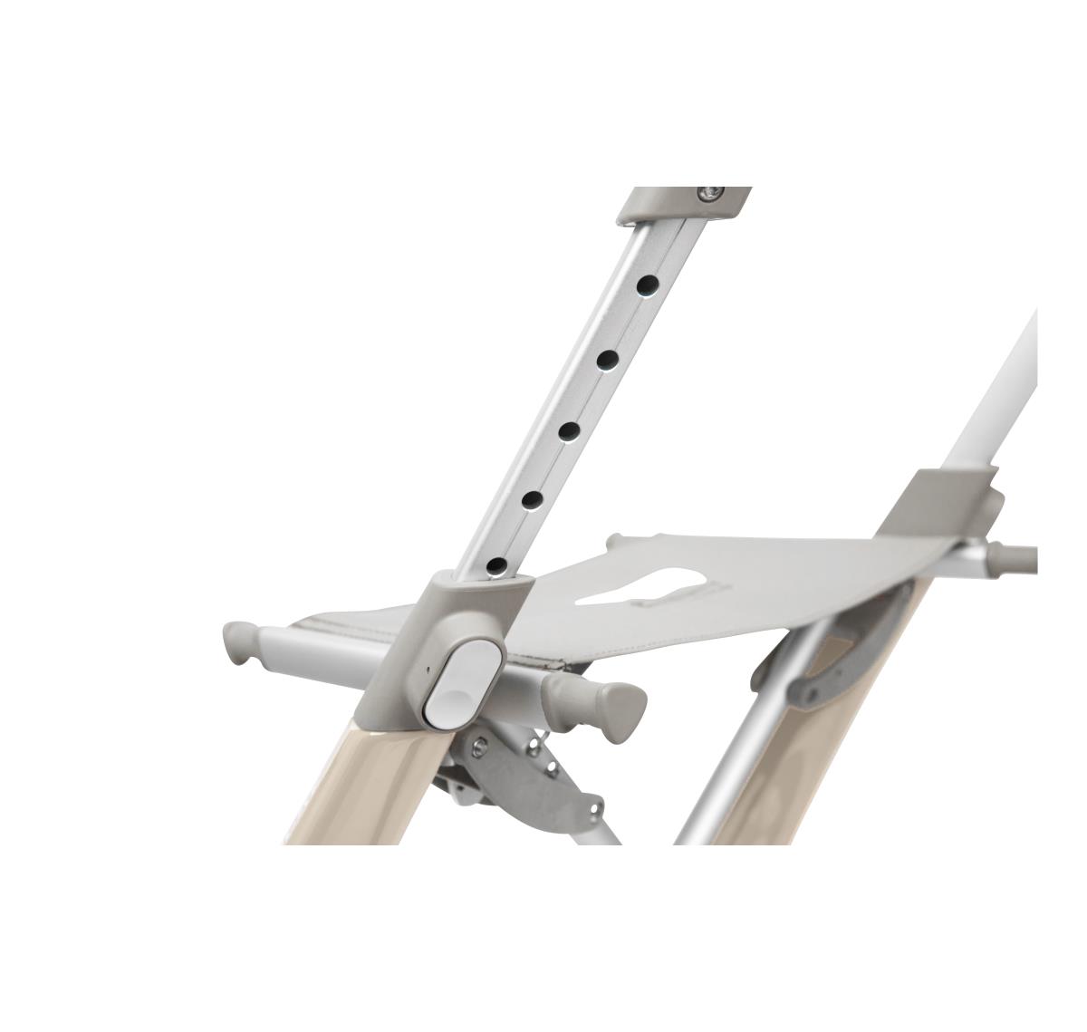 Byacre Carbon Ultralight Rollator, folded for transport or storage.