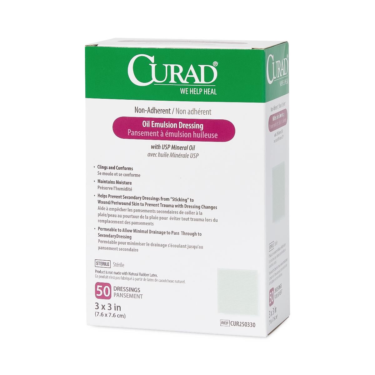 CURAD Nonadherent Sterile Oil Emulsion Dressings
