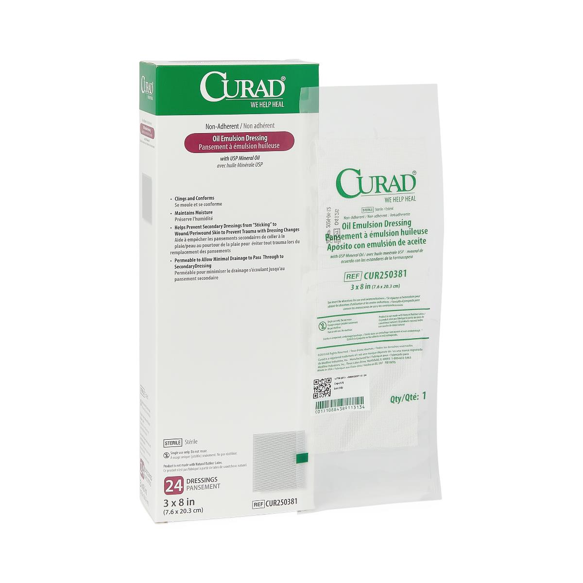 CURAD Nonadherent Sterile Oil Emulsion Dressings