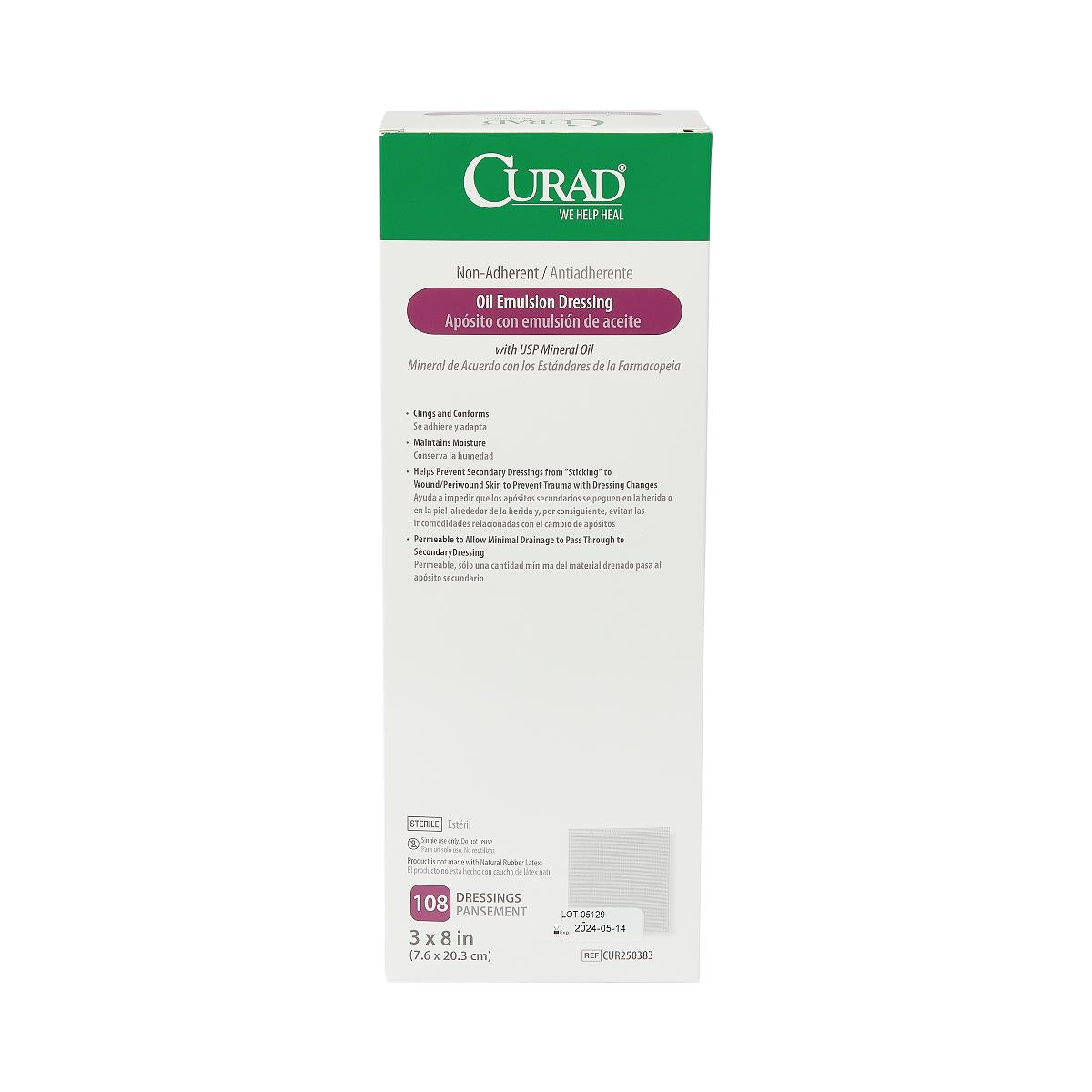 CURAD Nonadherent Sterile Oil Emulsion Dressings