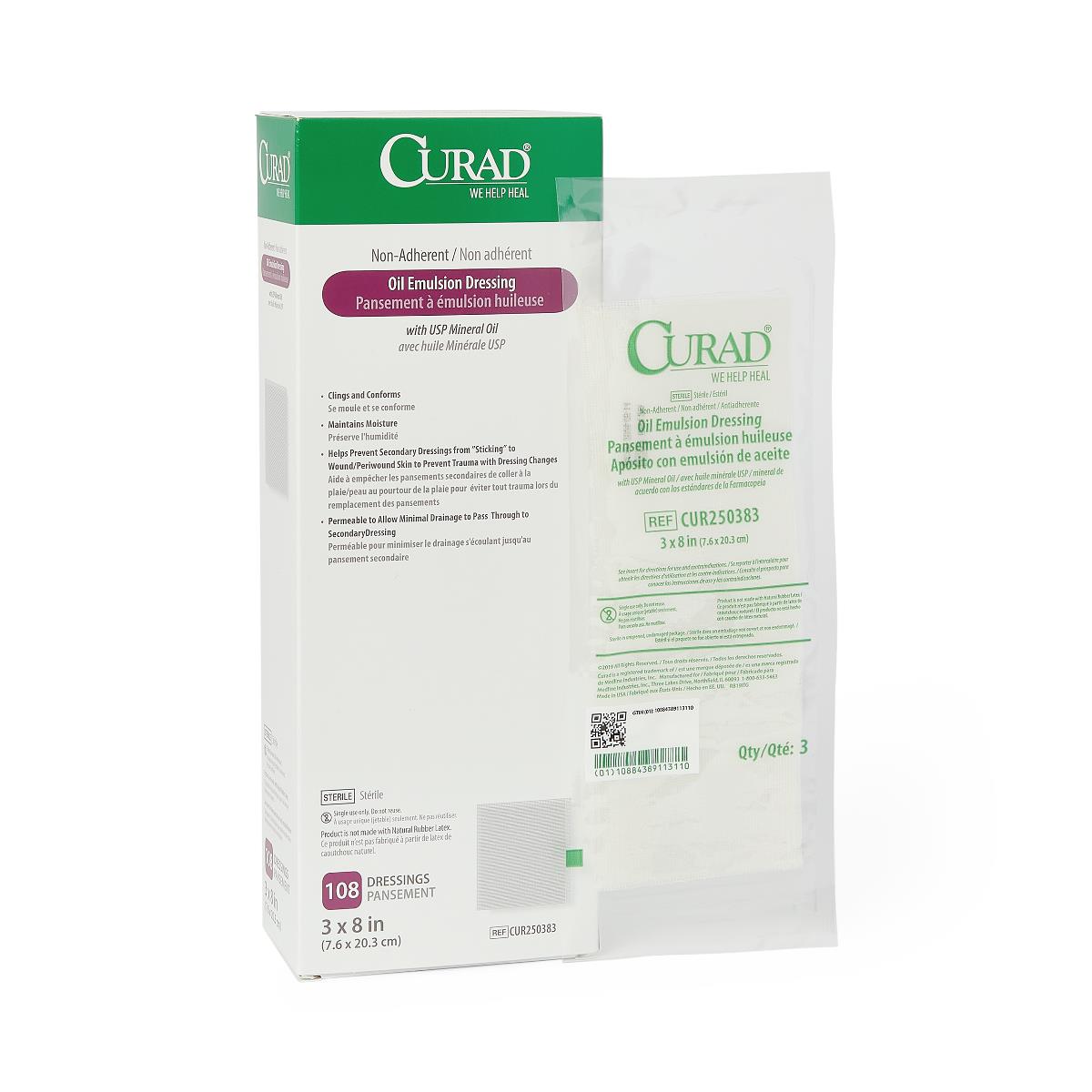 CURAD Nonadherent Sterile Oil Emulsion Dressings
