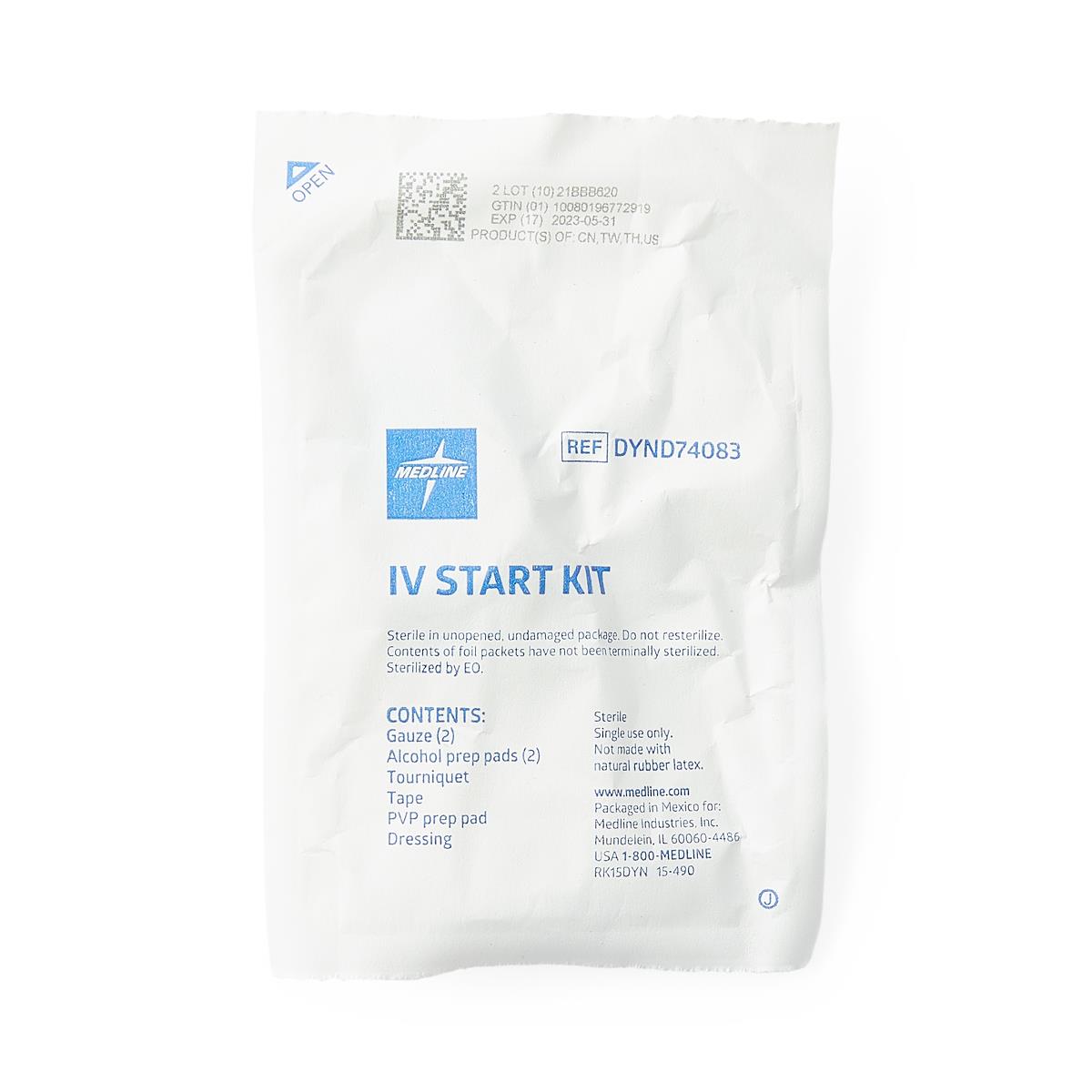 Medline IV Start Kits with Alcohol and PVP Prep