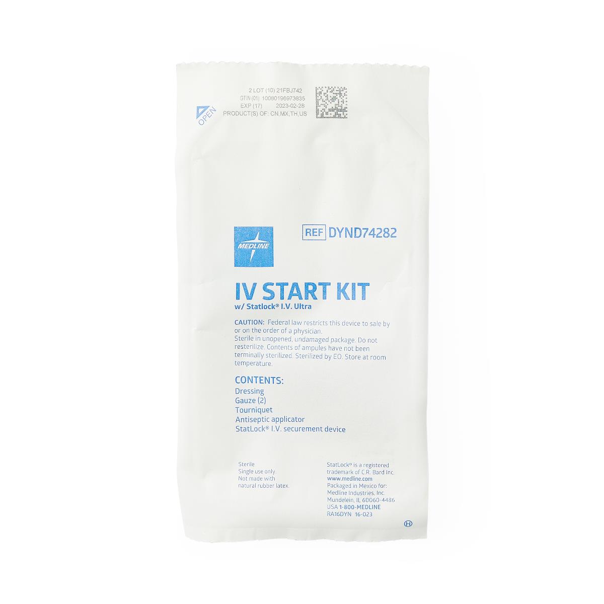 Medline IV Start Kits with SureSite Select Dressing