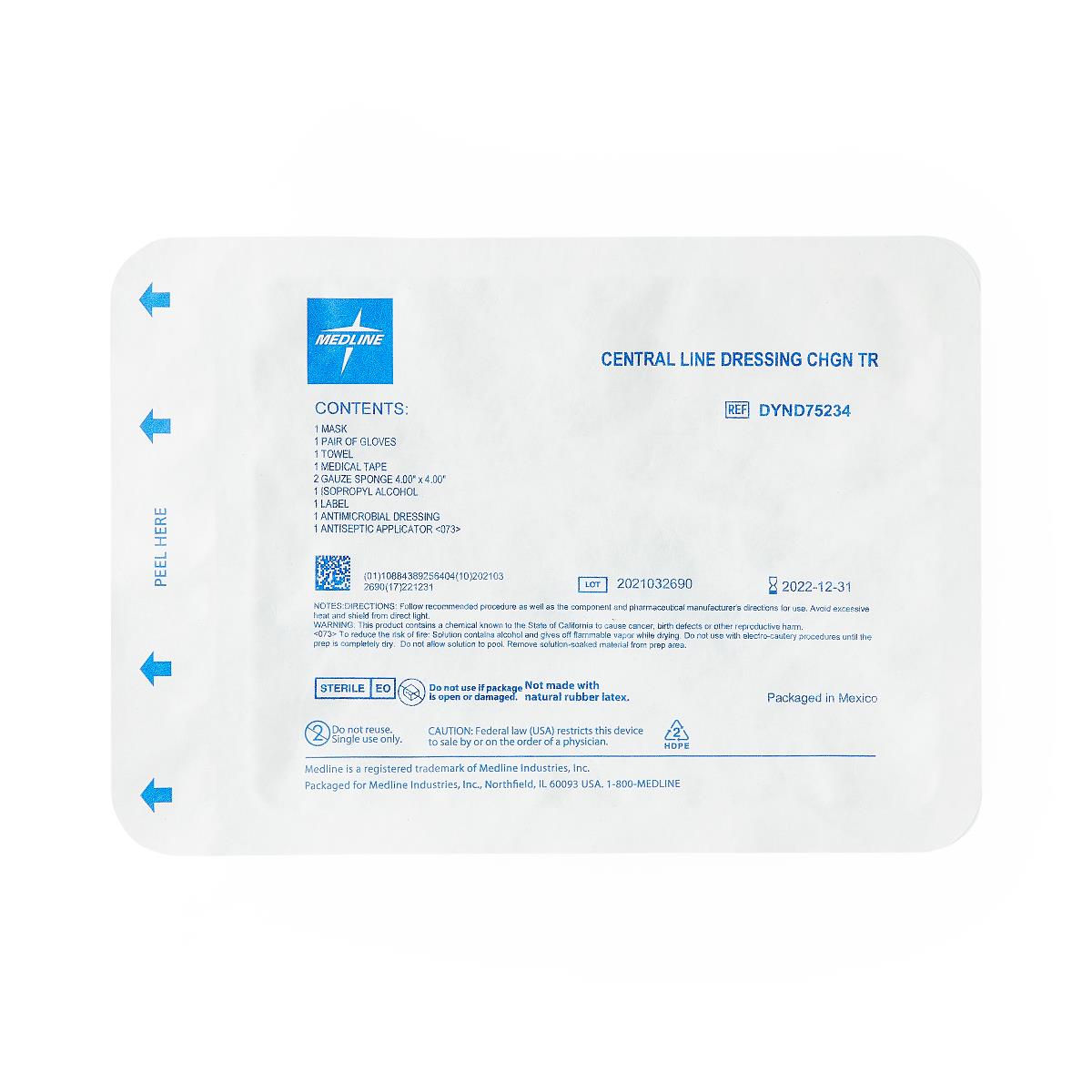 Medline Central Line Dressing Trays