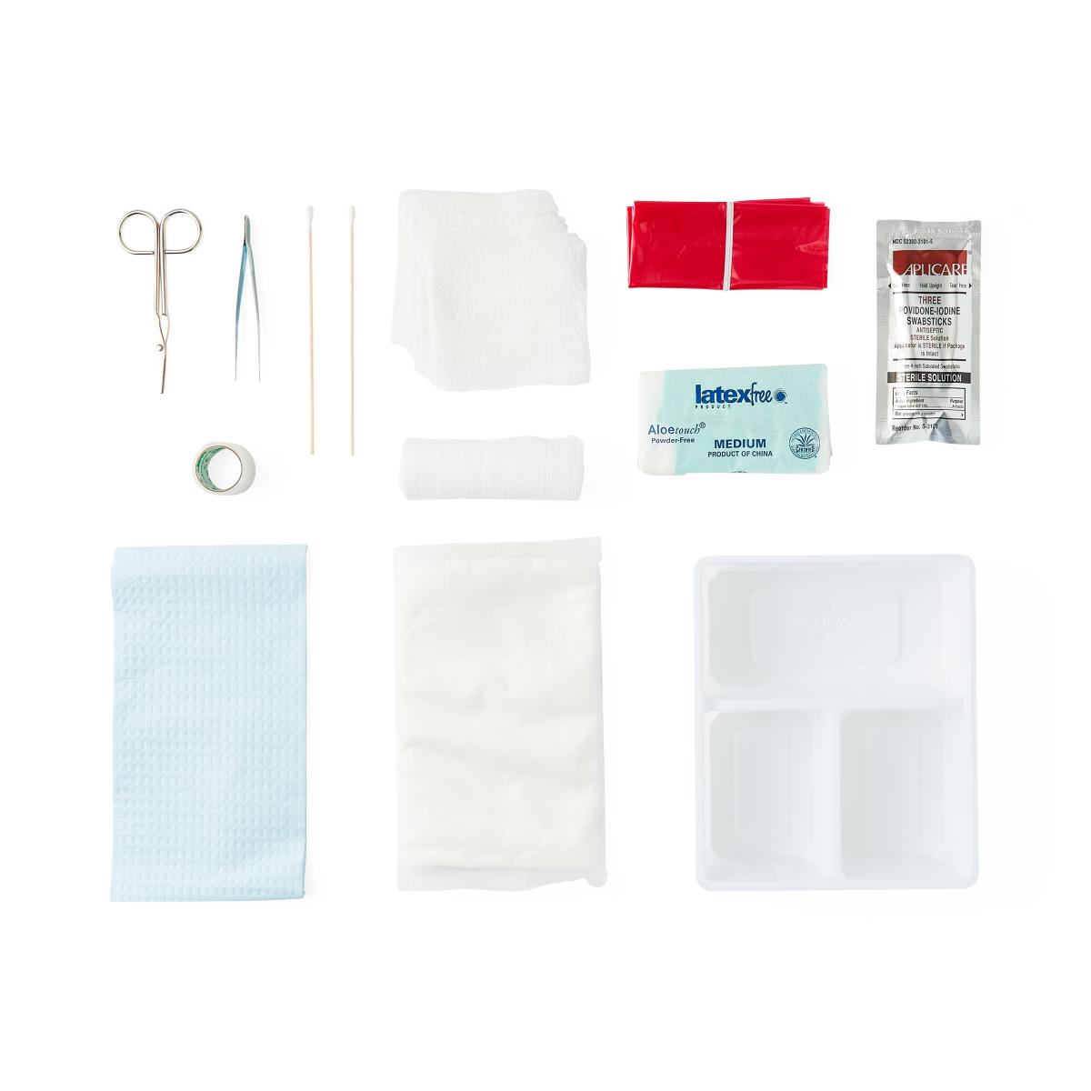 Medline Central Line Dressing Trays with Alcohol/PVP Swabsticks