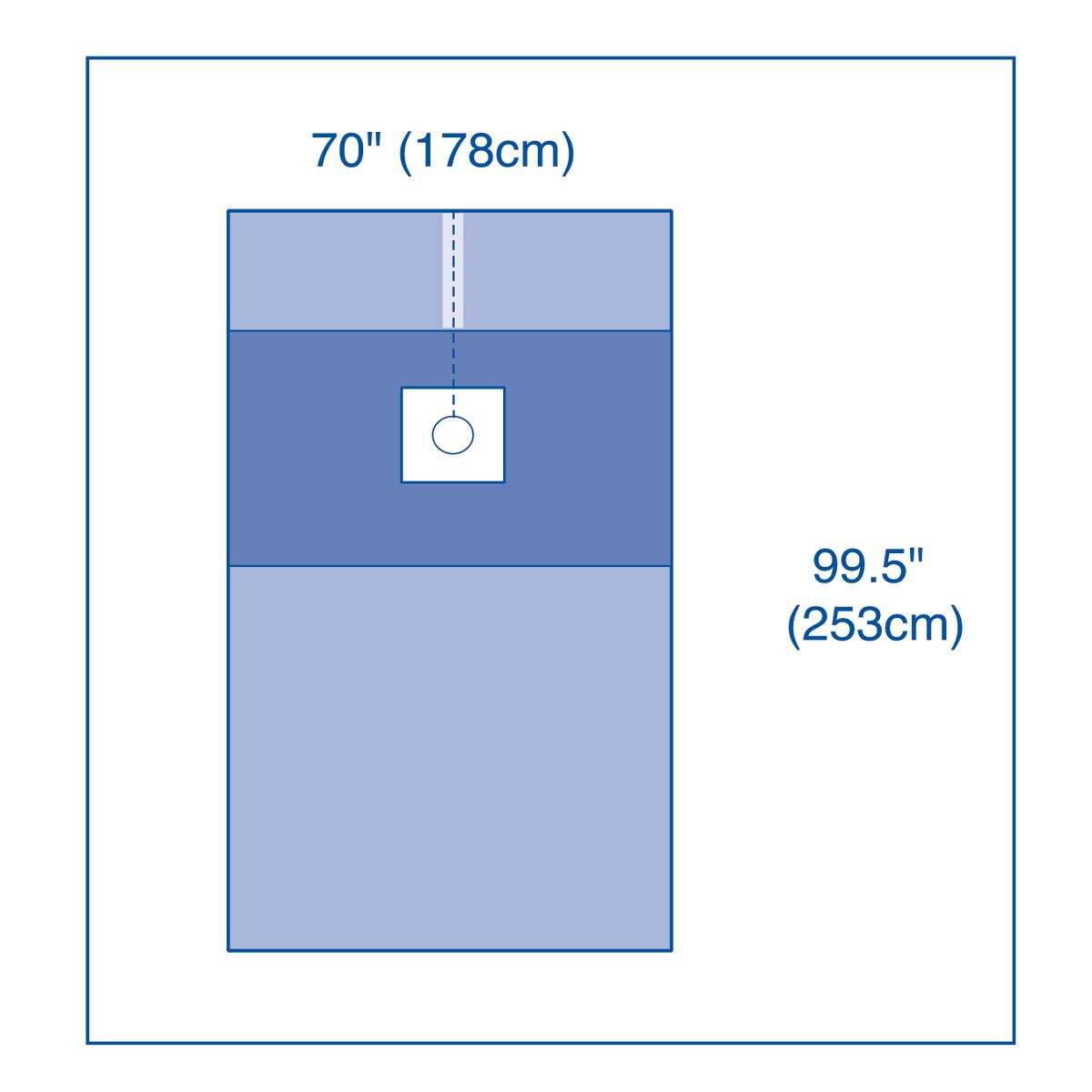 Femoral Angiography Surgical Drape with Zip-Strip
