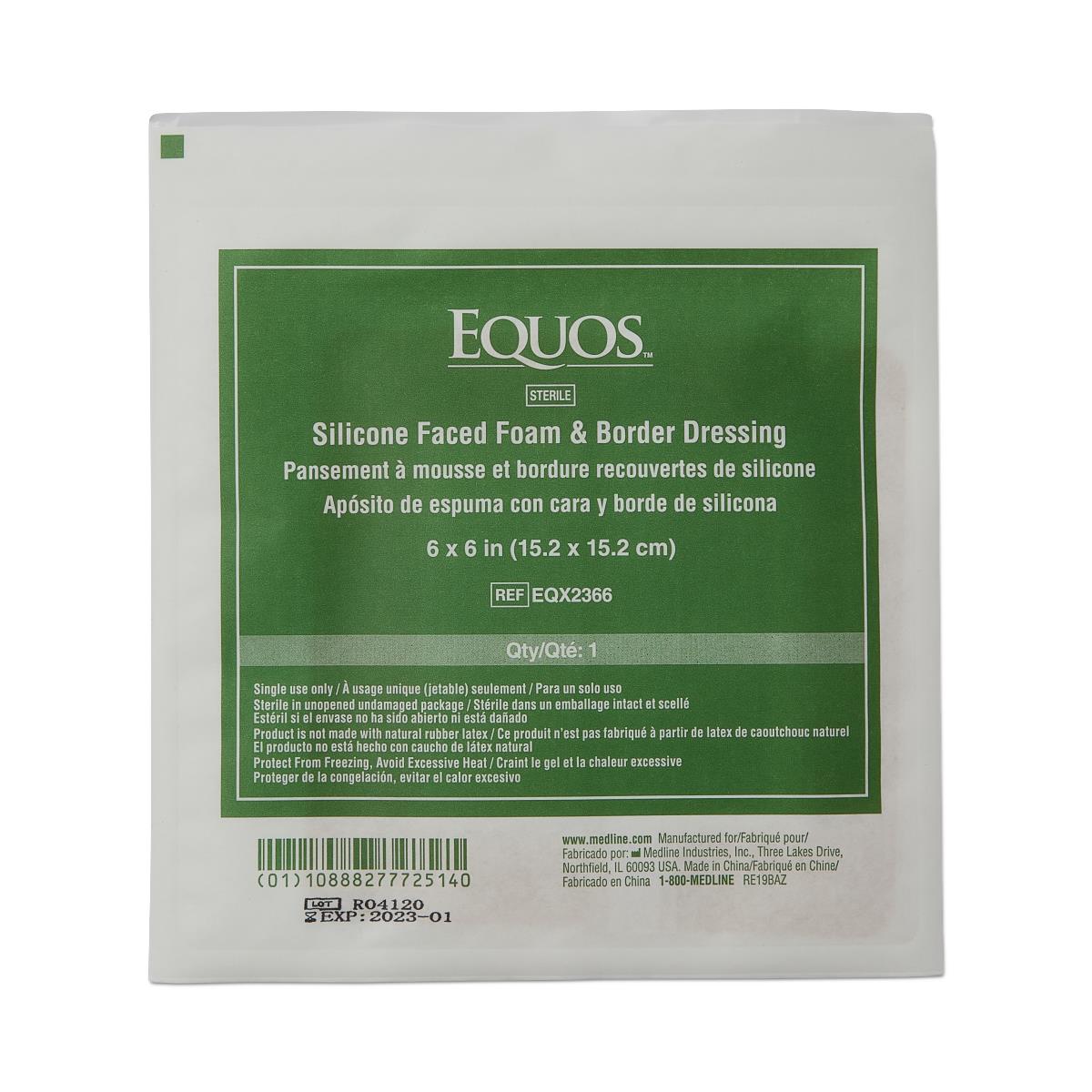 EQUOS 5-Layer Square Foam Dressings with Silicone Adhesive - BeHope