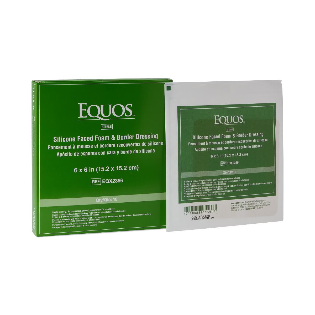 EQUOS 5-Layer Square Foam Dressings with Silicone Adhesive - BeHope